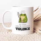 Kawaii rude trendy frog coffee mug, Ceramic black or white mug offensive gift for gen z millennials, Office mug sarcastic gag gift, 11 15 oz Funny Tumblers Drinkware