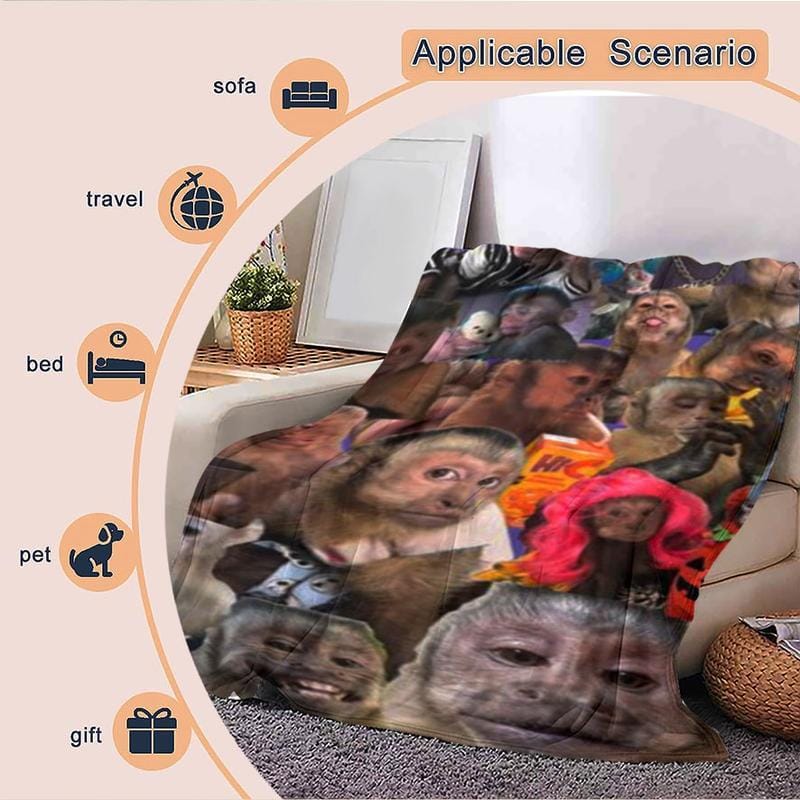 Lustige Affen-Decke, weiche Flanelldecke für Zuhause und Camping, einzigartiges Geschenk für Tierliebhaber, warmes und strapazierfähiges Design, Weihnachtsgeschenk von Dream Weave Home