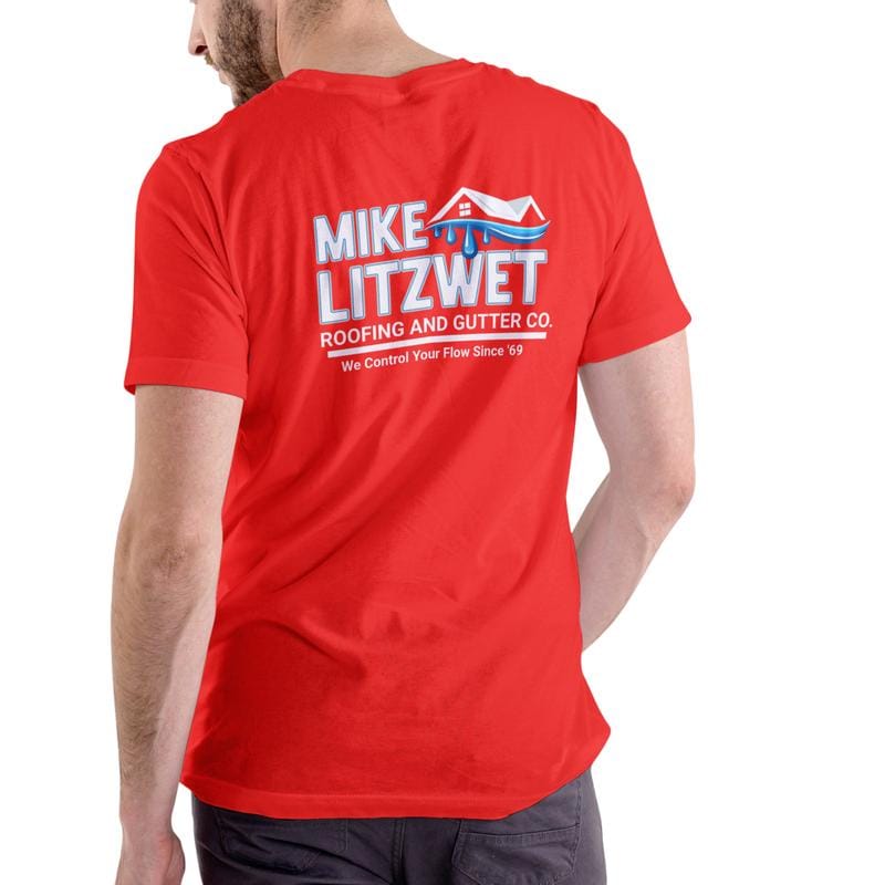 Mike Litzwet Roofing and Gutter Co. funny name T Shirt, Unisex Cotton