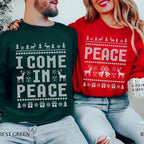 Witzige, kitschige Weihnachtspullover für Paare, süße Partner-Outfits für die Feiertage und der „I Come in Peace“-Sweatshirt für festlichen Style 