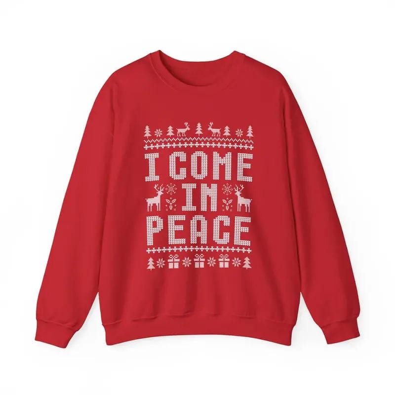 Witzige, kitschige Weihnachtspullover für Paare, süße Partner-Outfits für die Feiertage und der „I Come in Peace“-Sweatshirt für festlichen Style 