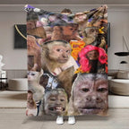 Lustige Affen-Decke, weiche Flanelldecke für Zuhause und Camping, einzigartiges Geschenk für Tierliebhaber, warmes und strapazierfähiges Design, Weihnachtsgeschenk von Dream Weave Home