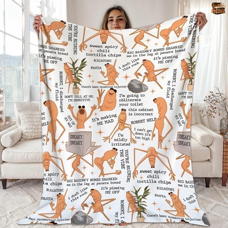 Marcus The Worm Flannel Blanket