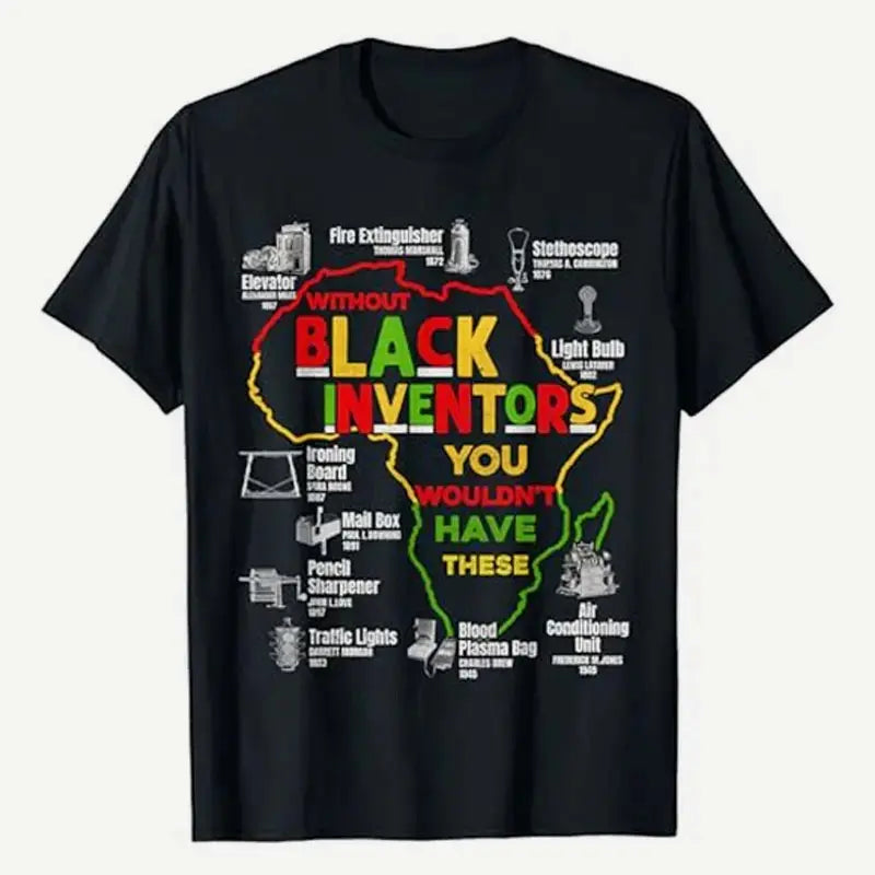 Black Inventors Black History Month African Mens Womens Kids T-Shirt Juneteenth Dashiki Educated I Am Black Clothes Saying Tee