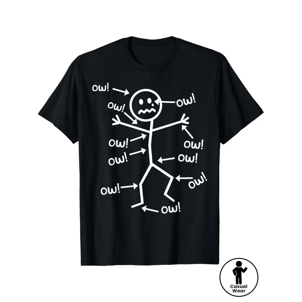 Humorous Chronic Pain Awareness T Shirt for Summer Casual Wear Round Neck Short Sleeve Machine Washable Everyday Top