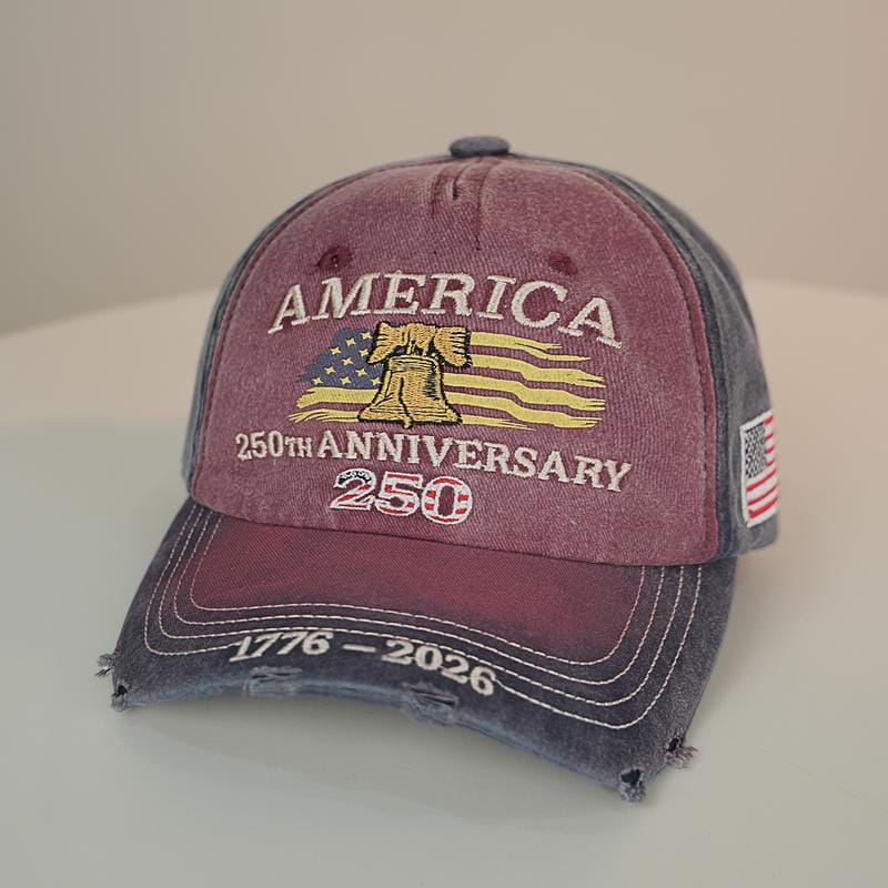 US 250th Anniversary Embroidered Baseball Cap, UPF 50+ Sun Protection Commemorative Hat