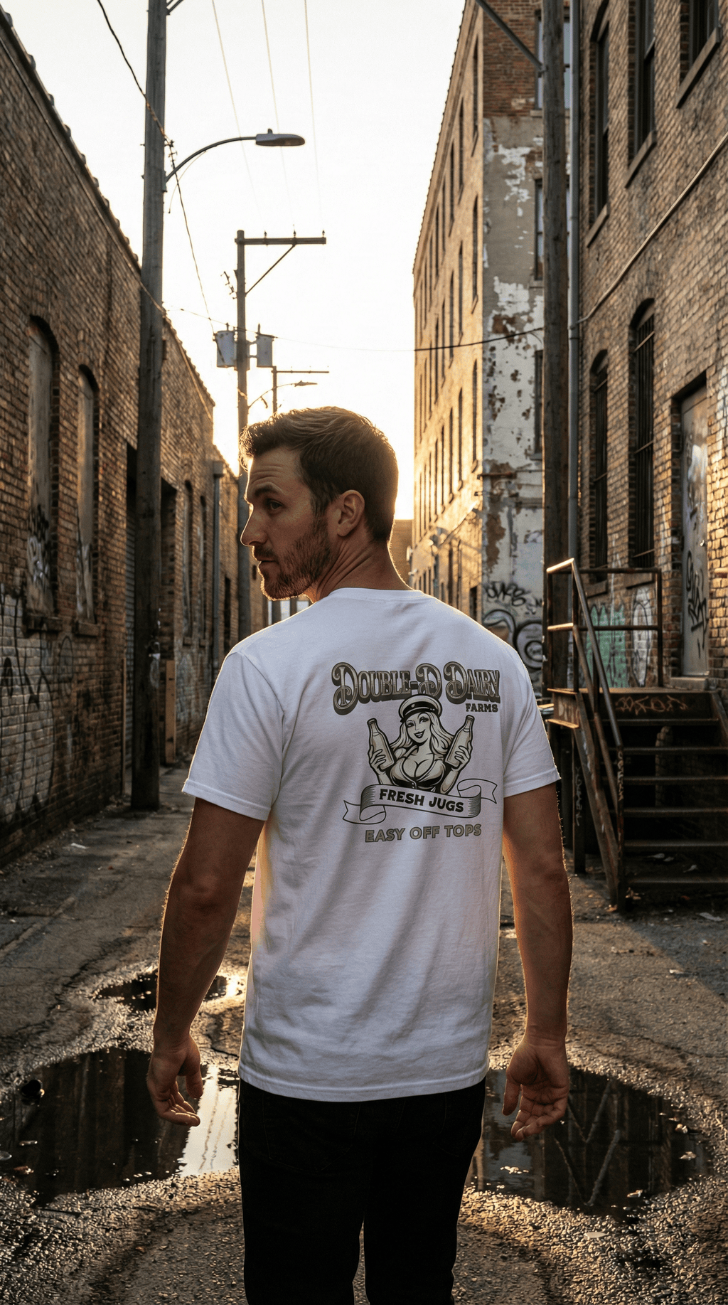 Double-D Dairy Farms - Men's Funny Graphic T-shirt