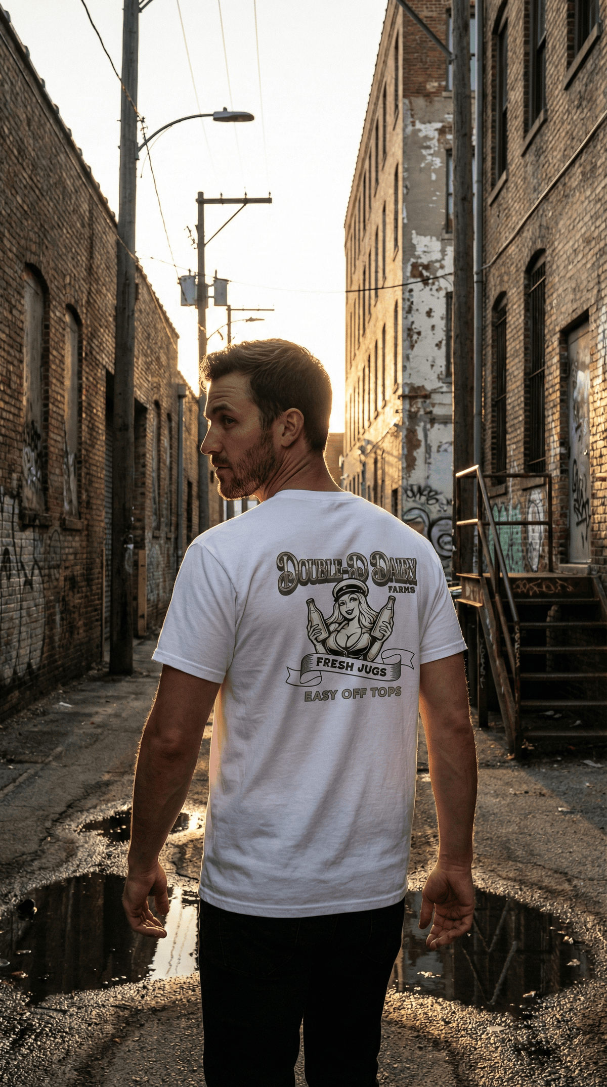 Double-D Dairy Farms - Men's Funny Graphic T-shirt