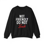 „Nicht freundlich – Nicht anfassen!“ Humorvoller schwarzer Hoodie – Extrem atmungsaktiv und strapazierfähig – Lässiges Outfit mit Kängurutasche – Klassische Passform für Frühling/Herbst 
