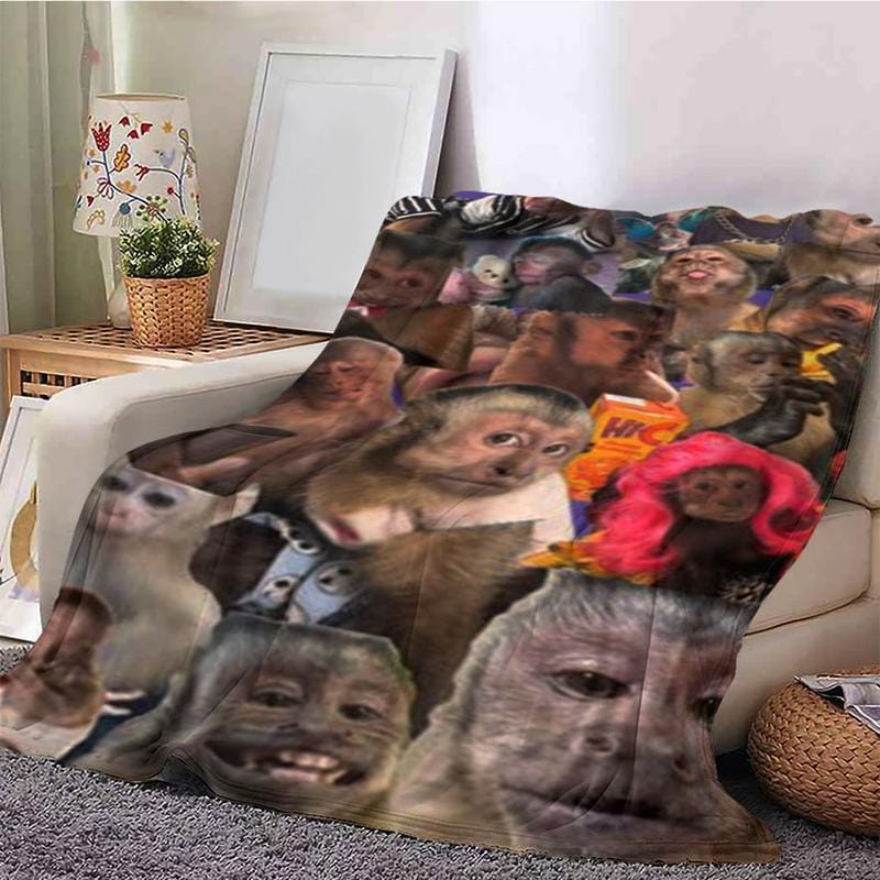 Lustige Affen-Decke, weiche Flanelldecke für Zuhause und Camping, einzigartiges Geschenk für Tierliebhaber, warmes und strapazierfähiges Design, Weihnachtsgeschenk von Dream Weave Home