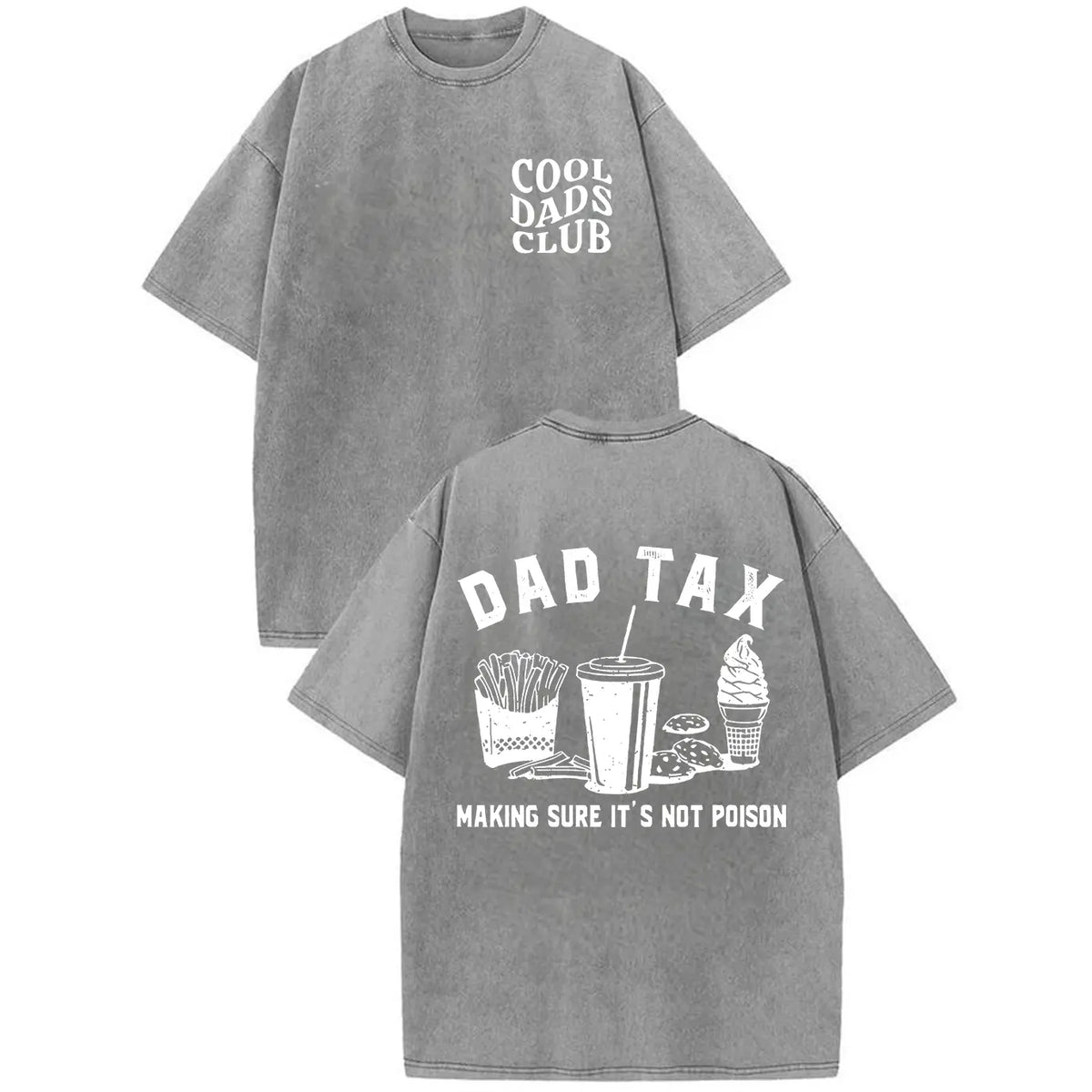 Cool Dads Club Funny Dad Joke Vintage Washed Oversized T-Shirt Men Streetwear Crewneck