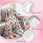 Valentine's Paddington Bear Heart Blanket, Plush Flannel Fabric for Warmth