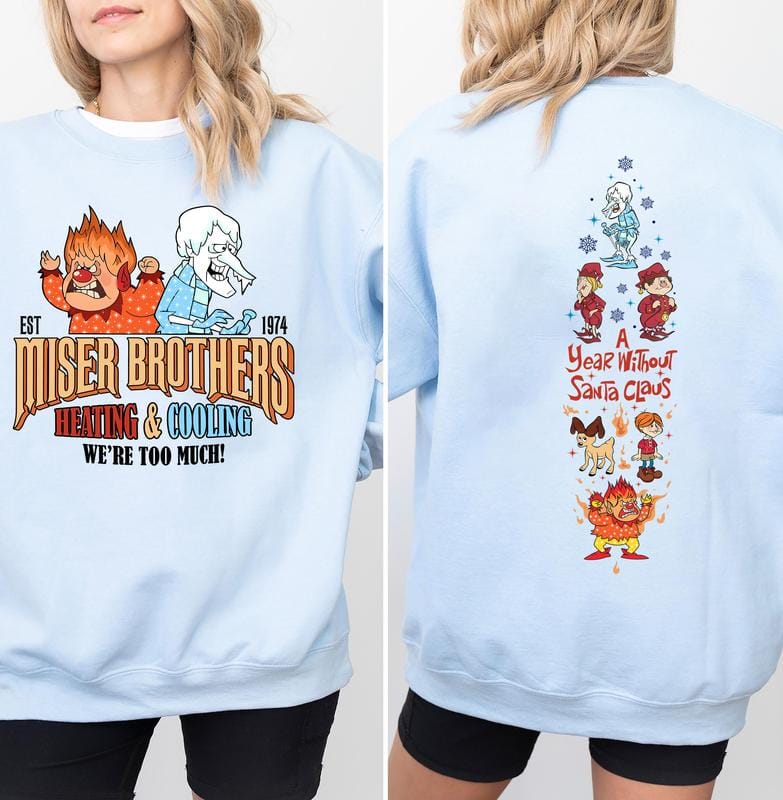 Vintage A Year Without Santa Claus Sweatshirt, Miser Brothers Shirt, Retro Christmas Hoodie, Snow Miser Heat Miser Sweatshirt, Heating and Cooling Miser Shirt