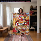 Collage-Decke mit Raising Cane's Design, perfekt für Sofa, Bett, Reisen und Flugreisen, bequeme Kuscheldecke, unverzichtbares Heimtextilien