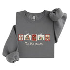 Retro Winter Stamp Sweatshirt, Patchwork Christmas Stamps Sweater, Coquette Christmas Sweatshirt, Winter Stamp Sweatshirt