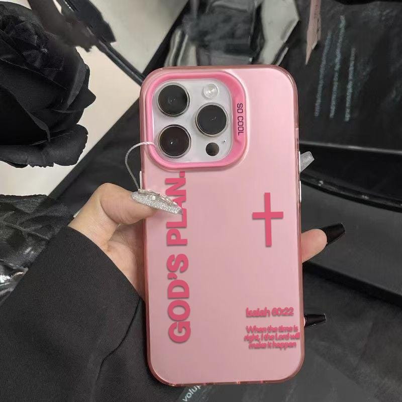 God's Plan Phone Case Cross Pattern Religious Art Fashion TPU Laser Craft Anti-Drop Case for iPhone 17 16 15 14 13 12 11 Samsung Galaxy S25 S24 S23 S22