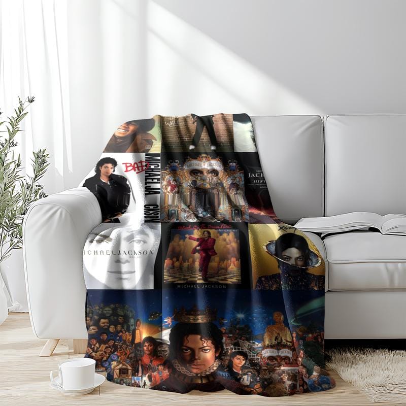 Famous Music Flannel Blanket, Funny Michael Blankets ,Soft and Comfortable  Suitable for Sofas, Beds, Camping and Travel - Modern Style.