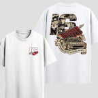 the biff vintage racing tee, front and back print stock car nostalgia, unisex graphic shirt