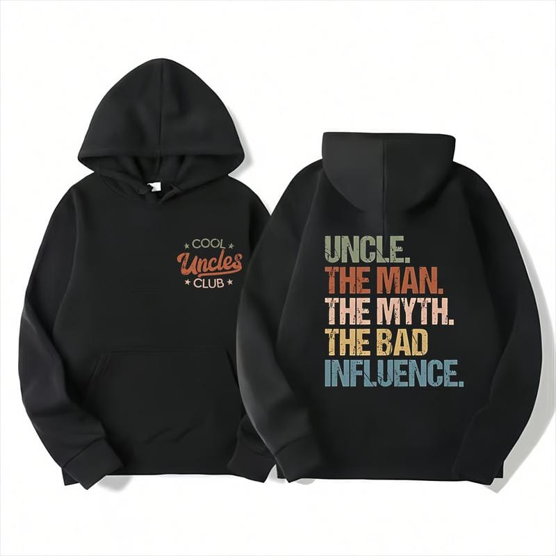 Cool Uncles Club The Man Myth Bad Influence Double Sides Shirt, Funny Uncle Gifts, Best Uncle Ever Shirt, Cool Uncle T-shirt,Gift for Uncle Cotton Tee