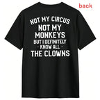 Unisex Sporty Cotton T-Shirt – Short Sleeve 'Not My Circus' Design, Great Golf Gift for All