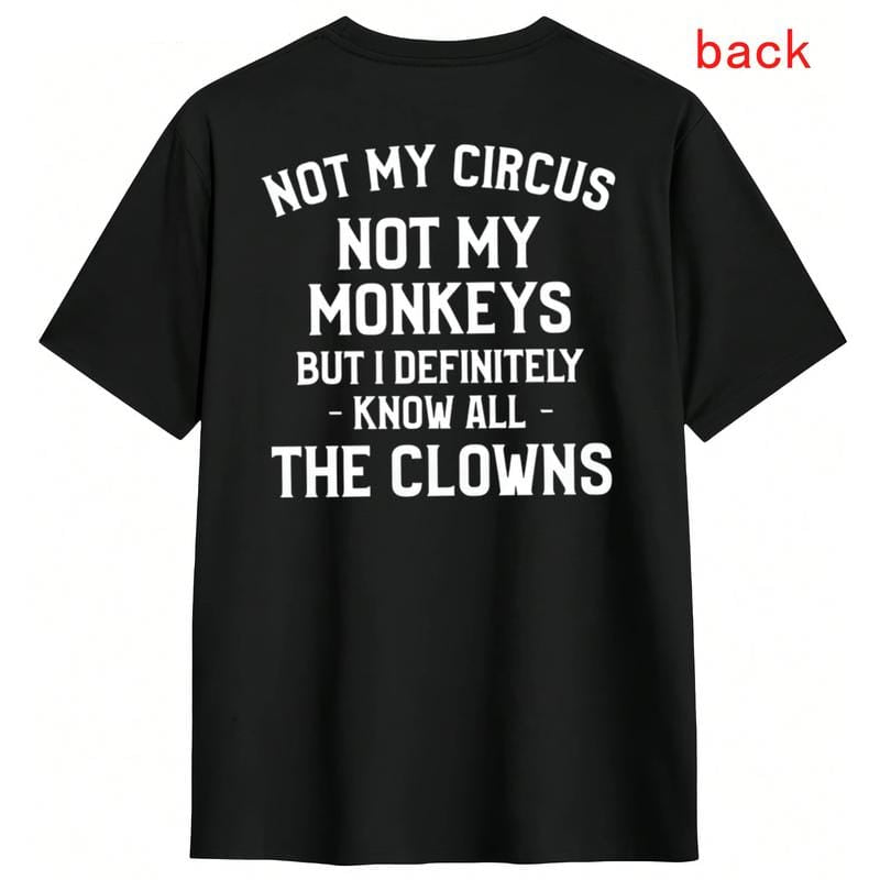 Unisex Sporty Cotton T-Shirt – Short Sleeve 'Not My Circus' Design, Great Golf Gift for All
